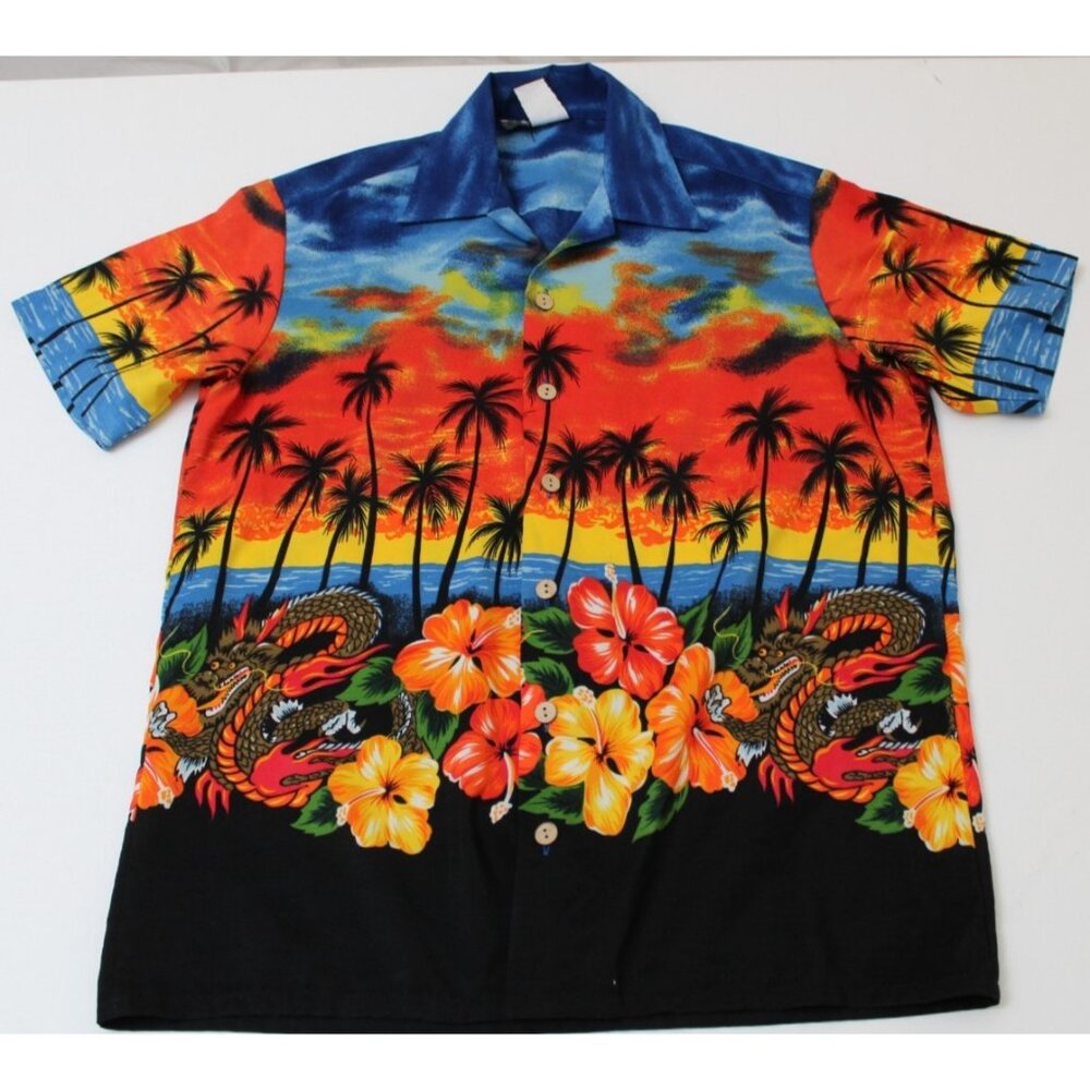 Kennington Men's Hawaiian Sunset and Snakes Shirt Size M